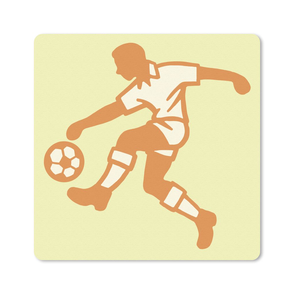 MuchoWow Mauspad Mousepad Eine Illustration einer Person, die einen Fußball spielt - Jungen - Mädchen - Kinder 20x20 cm - Mousepads - Maus Mat ...