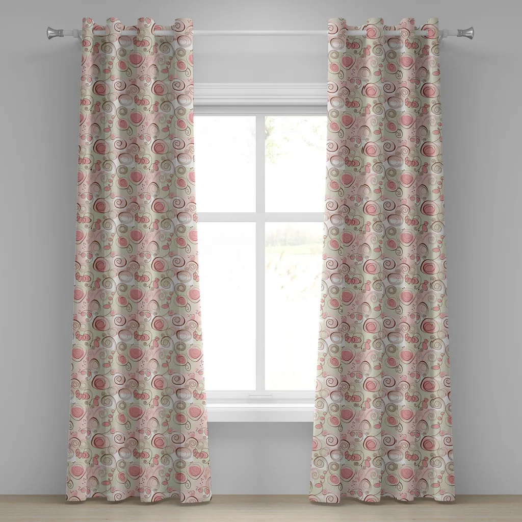 Paire de rideaux décoratifs imprimé floral pastel 280x175 cm vert