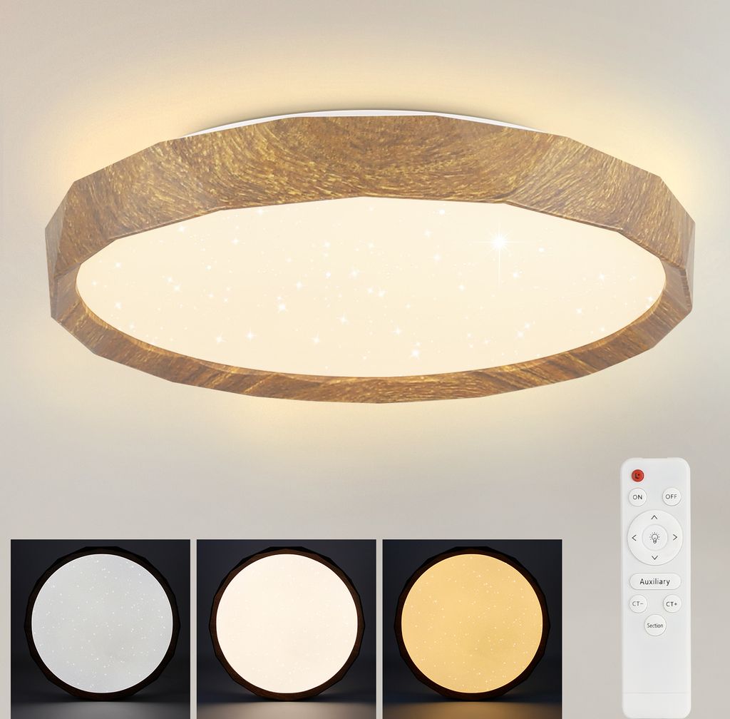 ZMH LED Deckenleuchte Wohnzmmer Dmmbar 36/48W Modern Deckenlampe Mt