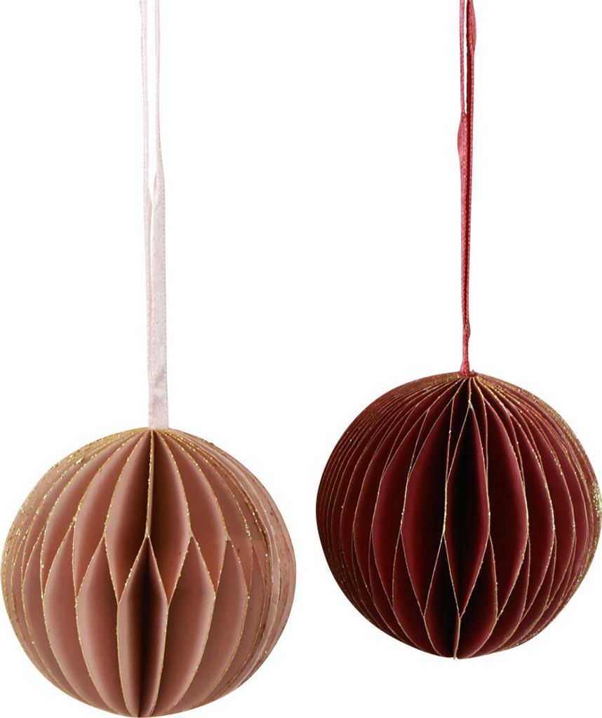 Wabenbälle Weihnachten Bordeaux Rosa Deko Ø8cm 4St