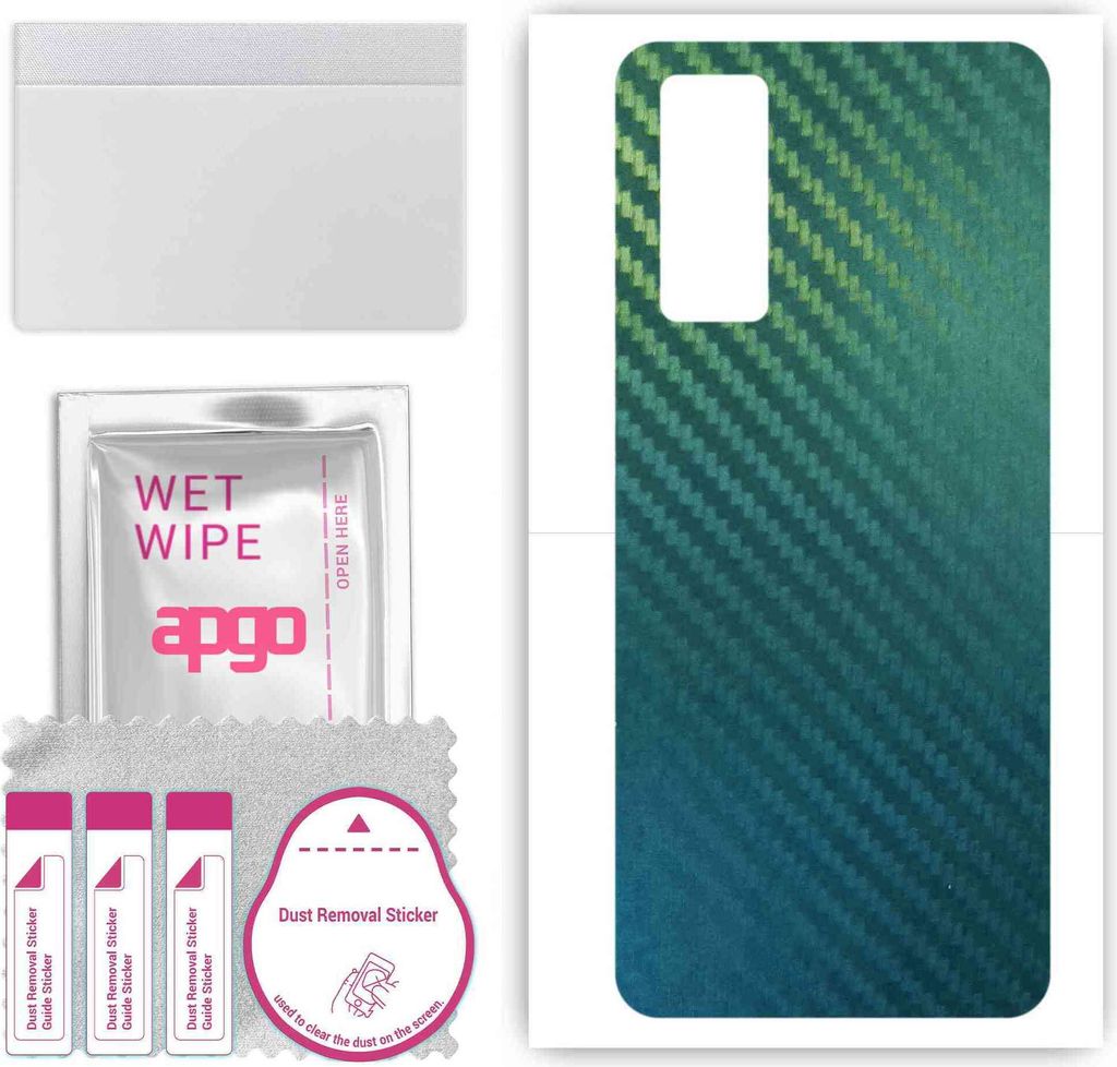 apgo Rückseite Schutzfolie, Skin, kompatibel mit ZTE Axon 20 5G, Hinten Displayschutzfolie aus Vinylfolie, kratzfest, einfache Montage - Kohlensto...