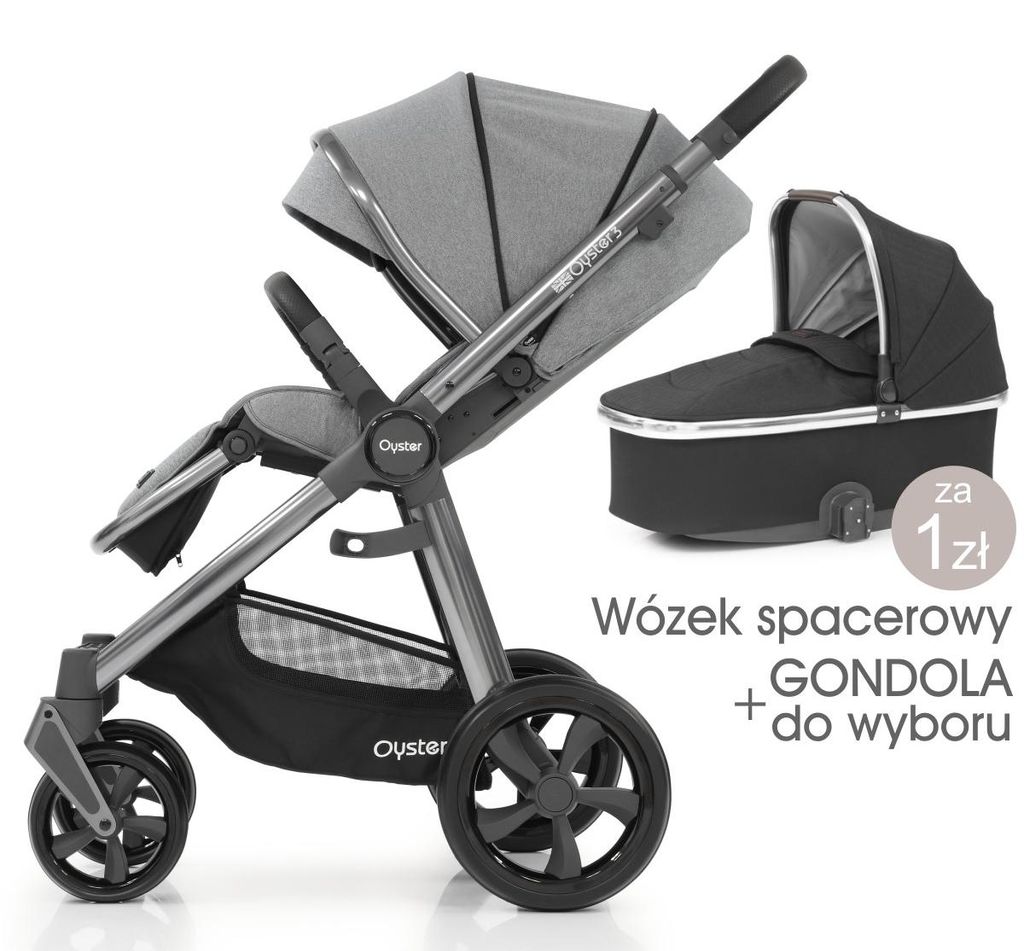 Sportovní kočárek Oyster 3 Moon světle šedý, skládací s Obrázek produktu 