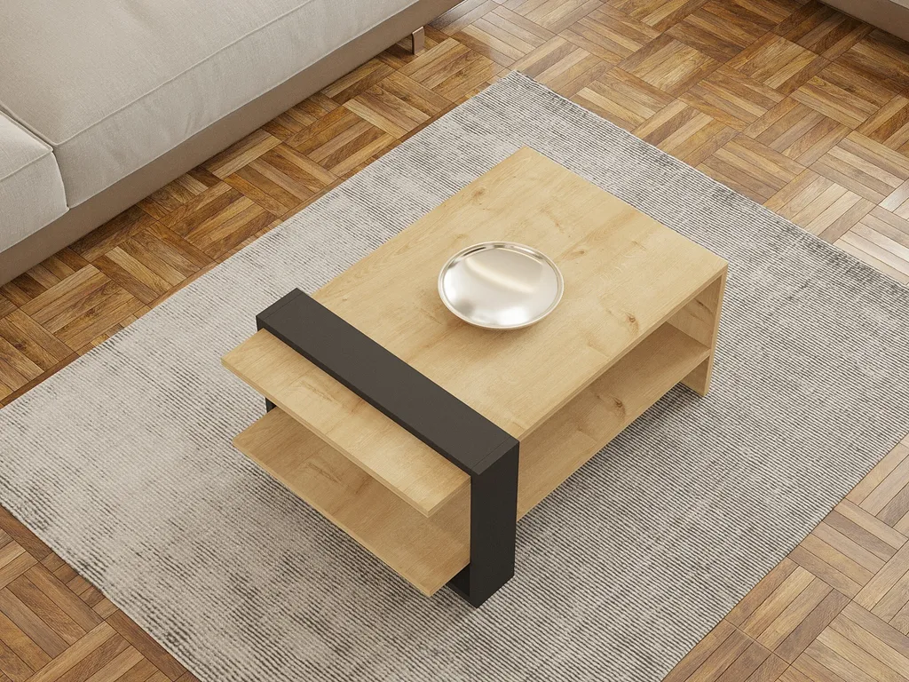 Table Basse Rectangulaire Anthracite Yonca pour Salon Contemporain
