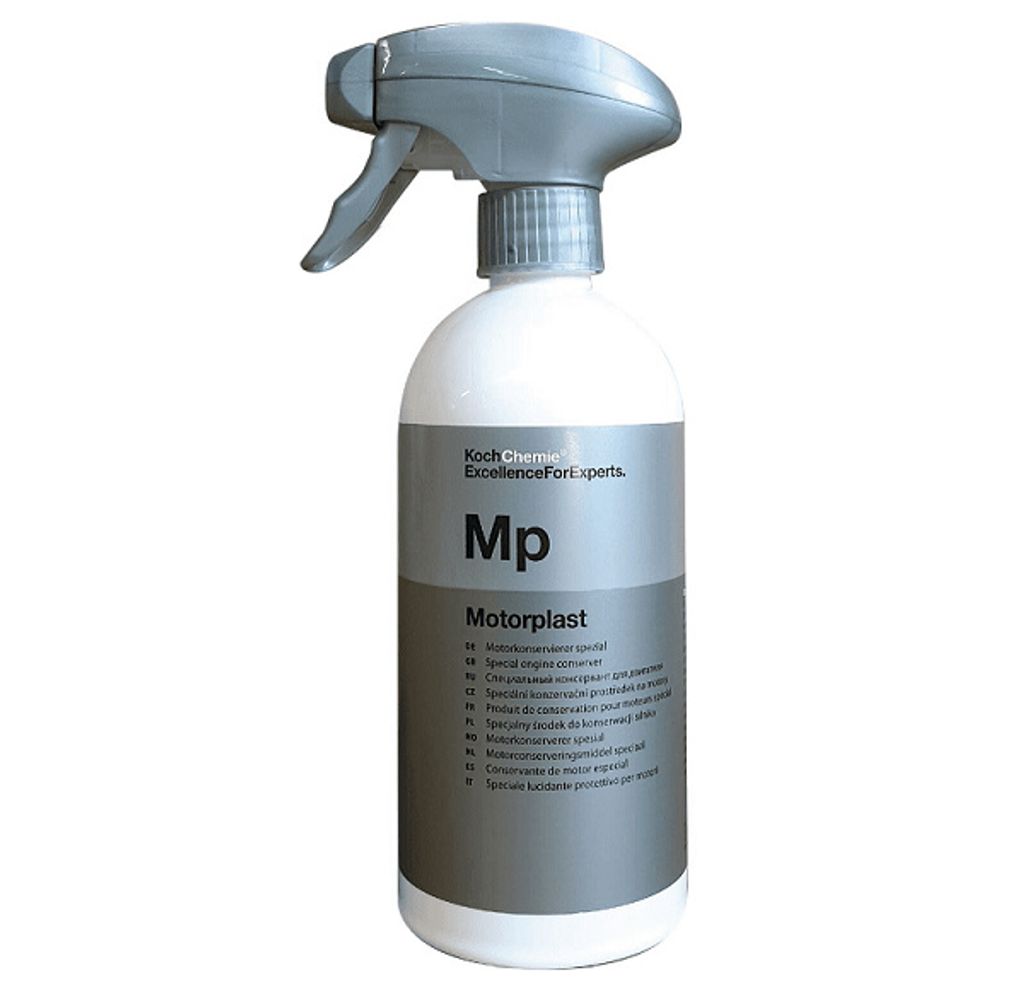 A spray bottle of Koch Chemie Motorplast product.