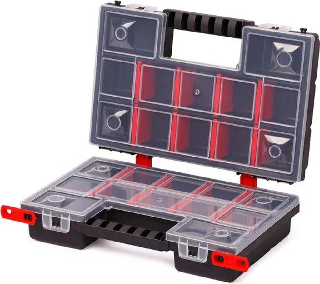 Lot de 2 bacs de rangement 24 compartiments 30,5 cm pour vis et clous