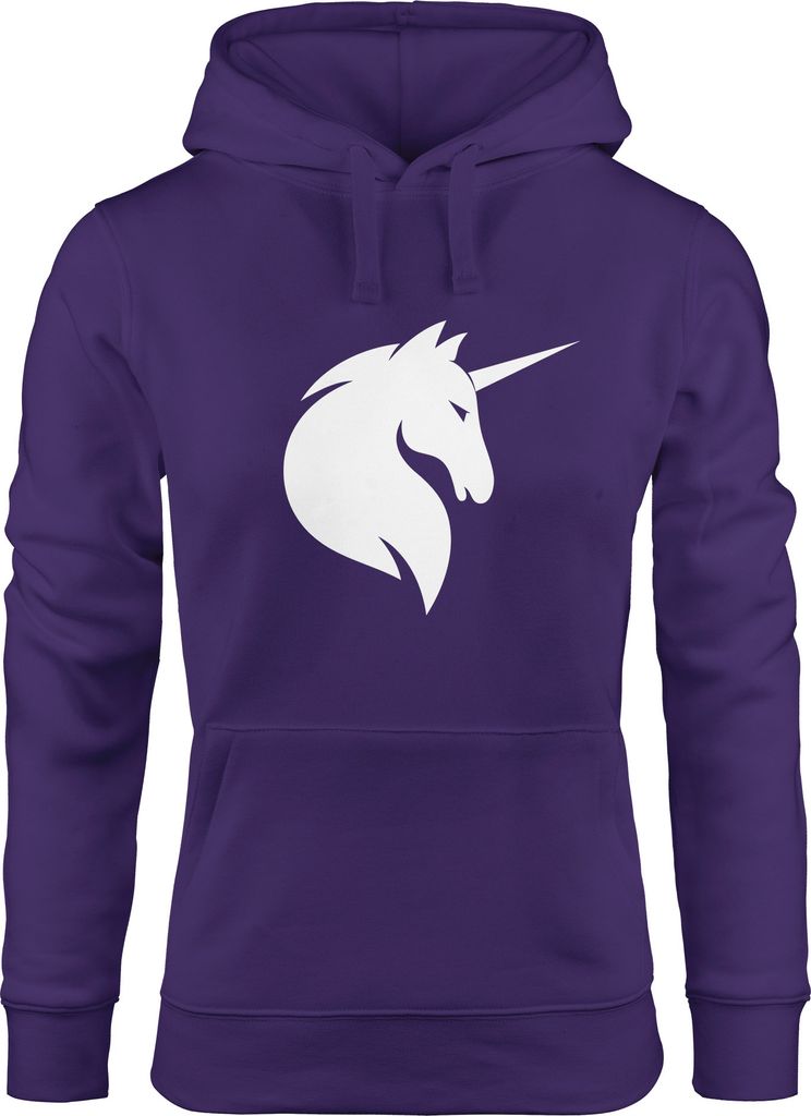 Hoodie Damen Einhorn Unicorn Sweatshirt Kapuze Kapuzenpullover Moonworks lila M