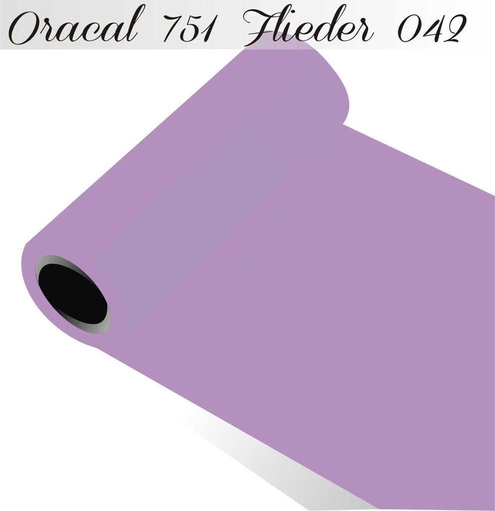 Oracal 751 - Orafol Folie 5m (Laufmeter) freie Farbwahl 118 glänzende Farben - glanz in 4 Größen, 126 cm Folienhöhe flieder - 042
