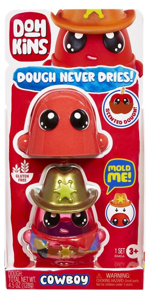 MGA Entertainment DohKins Cowboy in Tray, Modellierton, Mehrfarbig, Kind, Junge/Mädchen, 3 Jahr(e), 99 Jahr(e)
