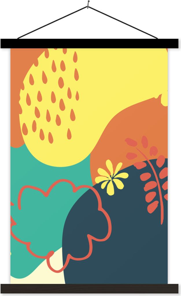 MuchoWow Textilposter Sommer - Laub - Flecken 40x60 cm mit schwarzem Rahmen - Wanddekorationen
