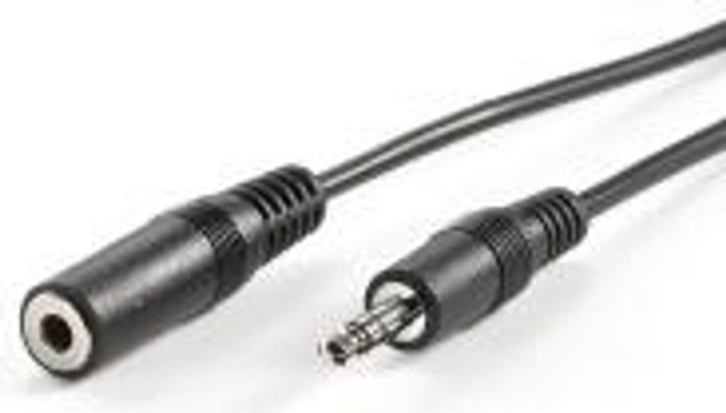 VALUE 3.5mm cable M/F, 3.0m, tin-plated, black, Samec, Obrázok produktu 