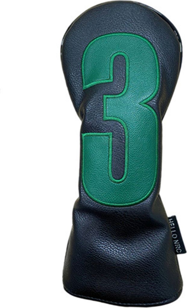 Golfschlägerhaube aus Kunstleder für Driver, Fairwayhölzer, Hybriden Nr. 1/3/5/U, weiches Samtfutter, grüner Putterkopfschutz im britischen Sti...