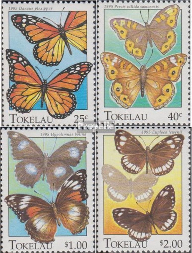 Briefmarken Tokelau 1995 Mi 219-222 (kompl.Ausg.) postfrisch Schmetterlinge