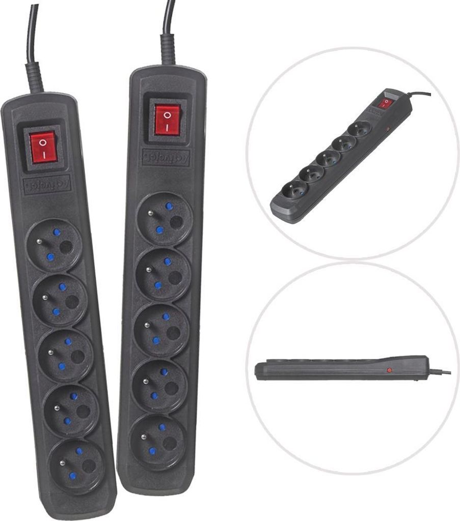 Activejet ACP-5GN 1,5M CZ, verlengkabel met 5 AC-uitgangen, Productafbeelding 