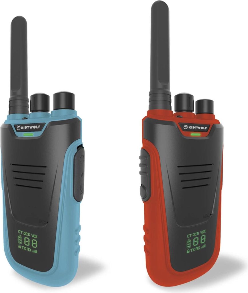 Kidywolf walkie-talkies met zaklamp, blauw/rood Productafbeelding 