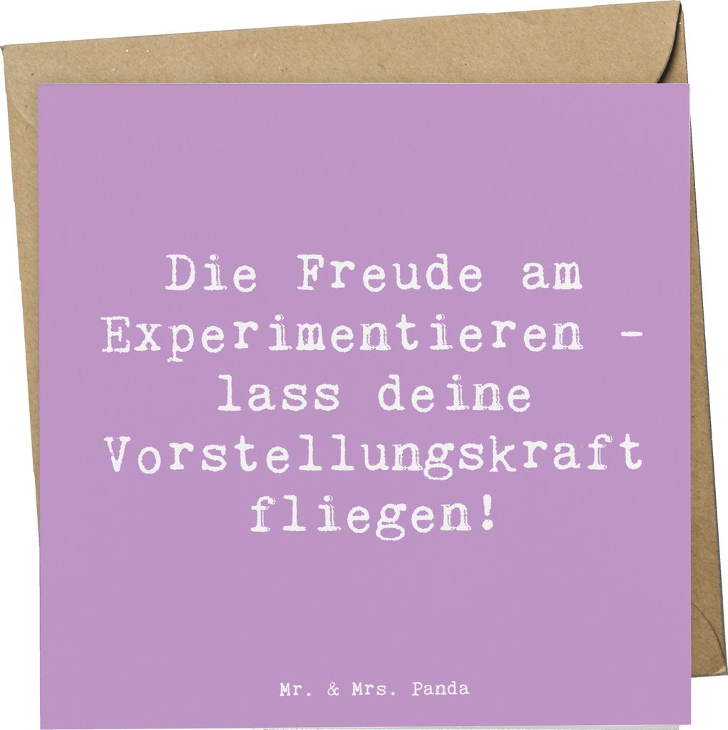 Mr. & Mrs. Panda Klappkarte Spruch Die Freude am Experimentieren - Lavendeltraum - Geschenk, doppelkarte, Ideen, anlasskarte, handgefertigt, Glück...