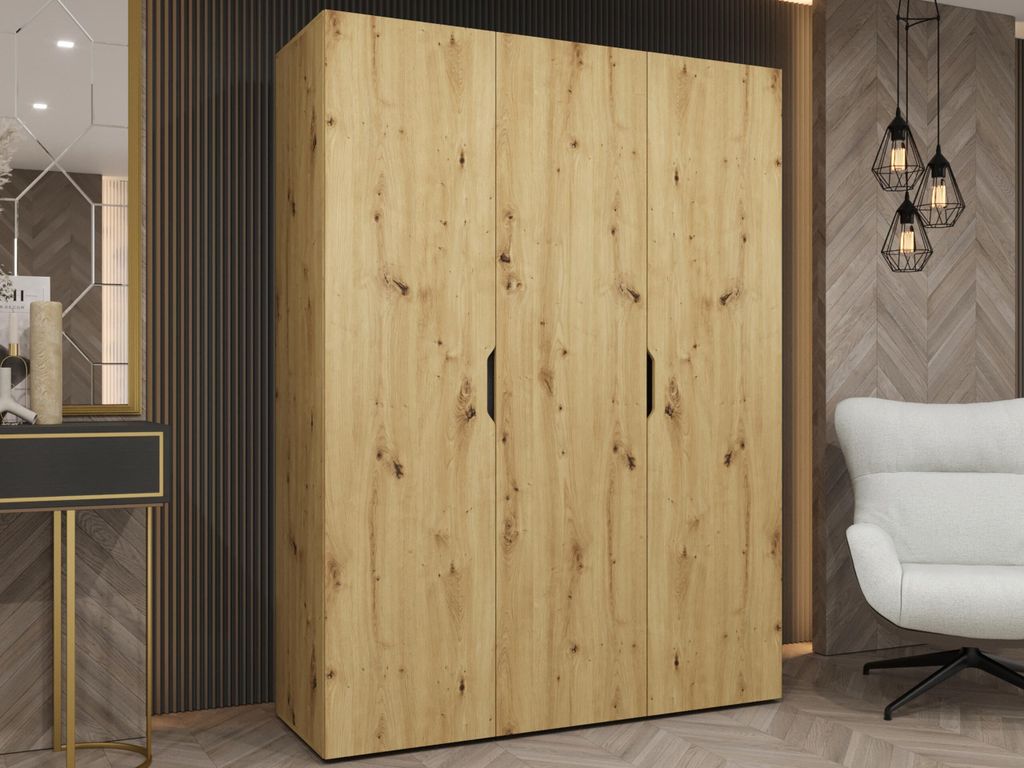 MIRJAN24 Kleiderschrank Malaga 150, Kleiderschrank, Garderobe (Farbe: Artisan Eiche, Größe: 150 cm)