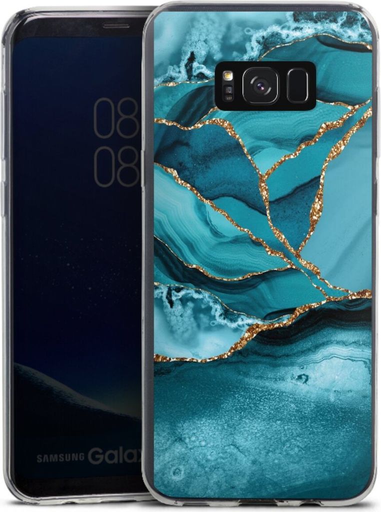 DeinDesign Slim Hülle für Samsung Galaxy S8 Plus Silikon Case Ultra Dünn Handyhülle Edelstein Glitzer Look Marmor