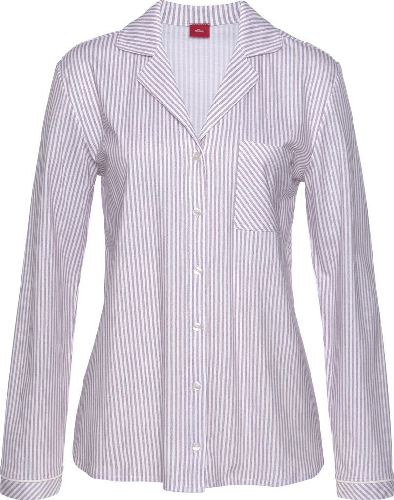 s.Oliver Pyjamaoberteil bordeaux-gestreift Größe 44/46