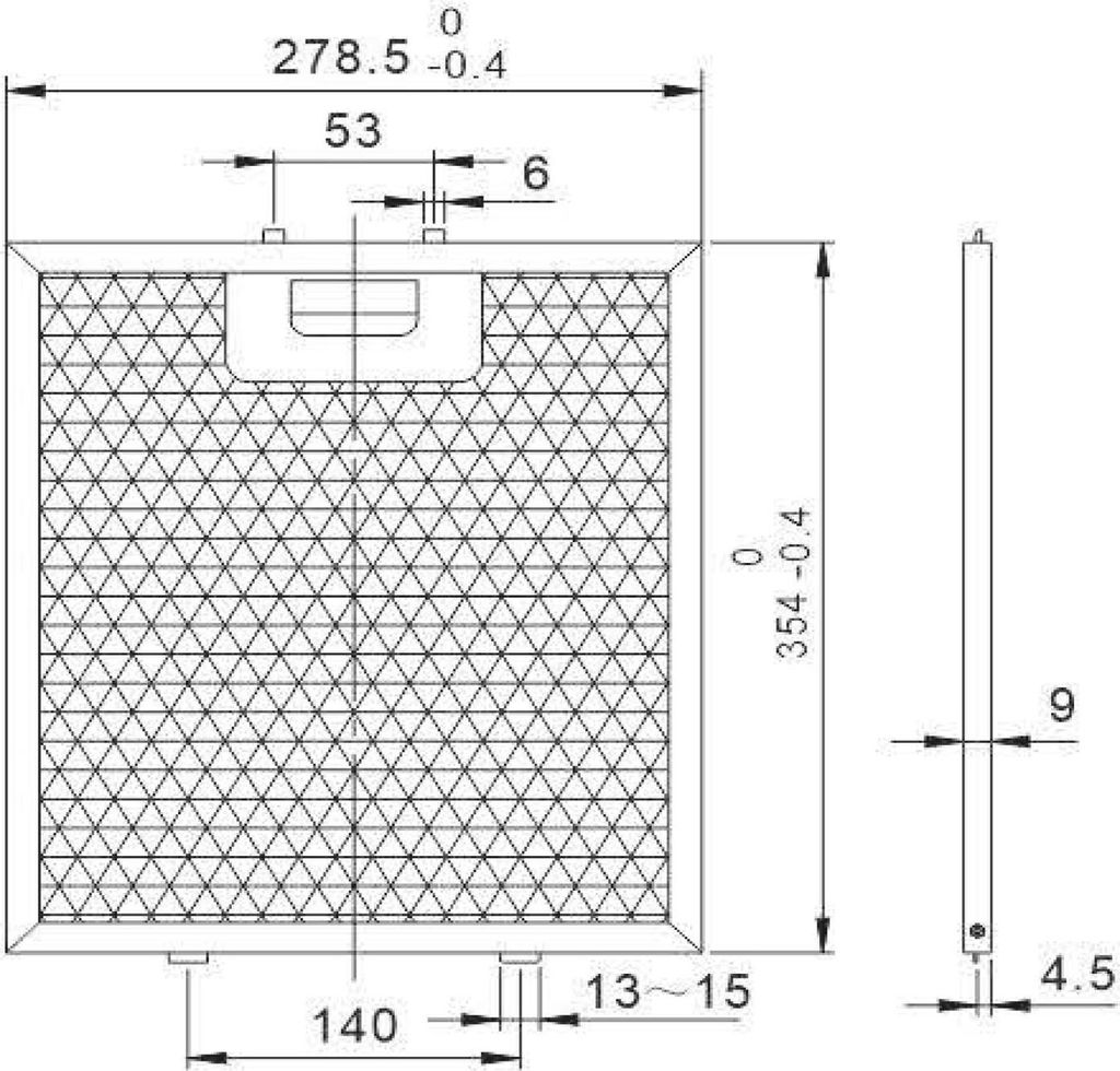 NEG Fett-Filter 3er Set FF30-36 für NEG Inselhaube NEG36-AT(2)