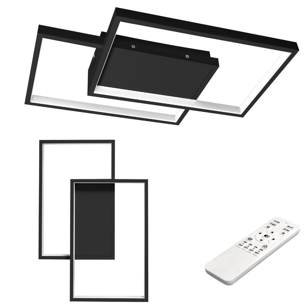 MasterLED Deckenleuchte LED – 42x30 cm – smarte dimmbare Wohnzimmerlampe Schwarz – Fernbedienung – 3000–6500K – Galaxis Polaris