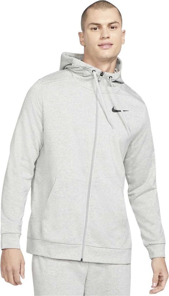 Nike M Nk Dry Hoodie Fz Flc Dk Grey Heather/Black M