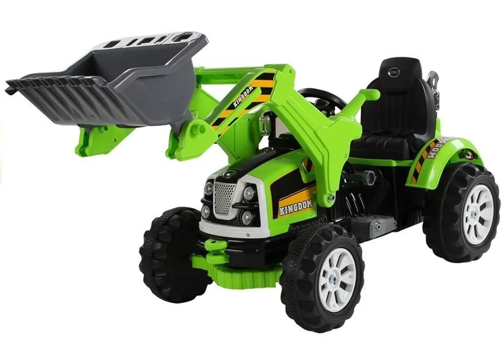 Tracteur électrique pour enfant avec pelleteuse Vert - Jouet 12V robuste - 2