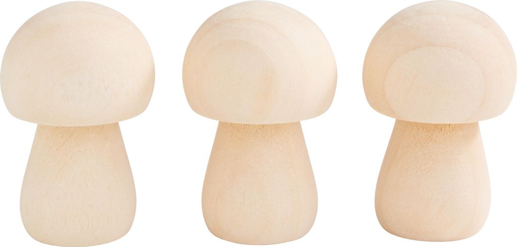 VBS Deko Pilz Steini Set 3 Stk 3x4.5 cm Miniatur Pilze für Bastelprojekte