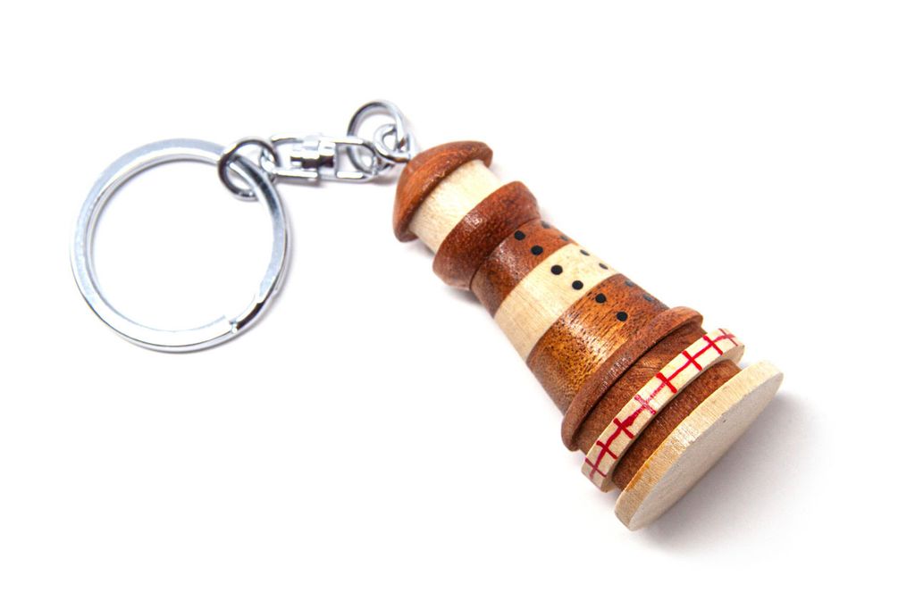 Schlüsselanhänger aus Holz - Leuchtturm Produktbild 