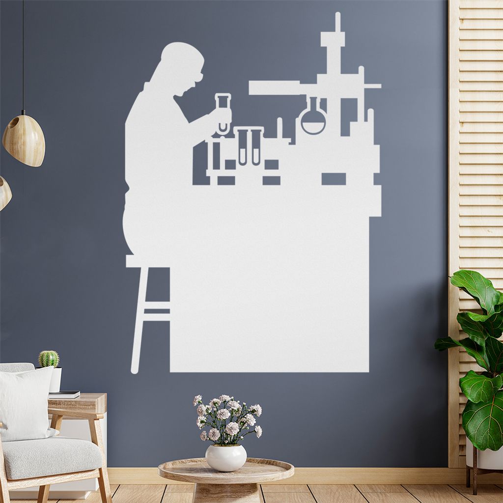 Laborant Labor Figur Wandtattoo Wandaufkleber Wall Sticker - Dekoration, Küche, Wohnzimmer, Schlafzimmer, Badezimmer