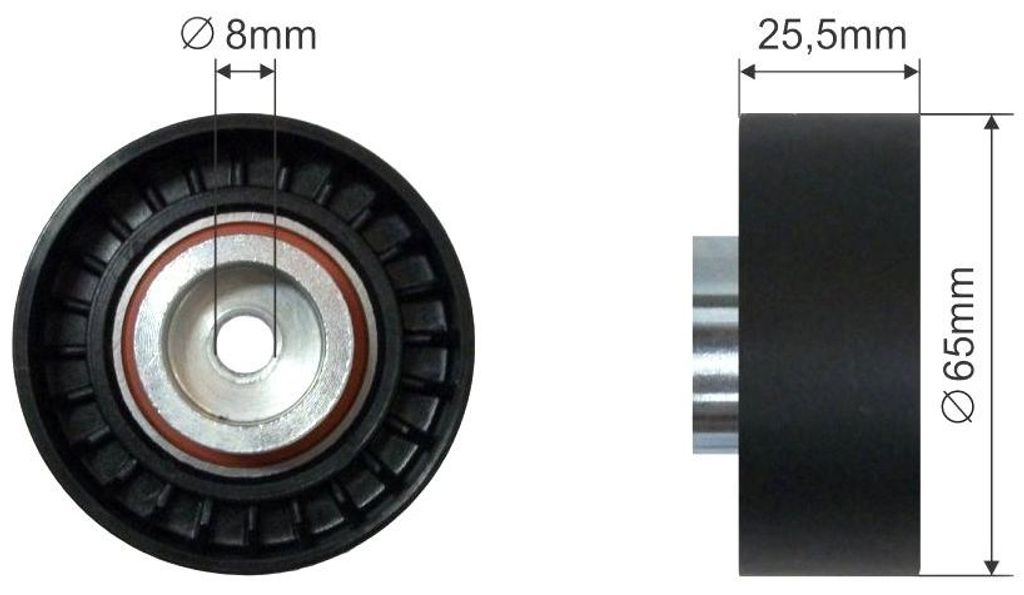 FAST FT44537 Umlenkrolle Keilrippenriemen 65mm für FORD Transit Custom V362 Kastenwagen (FY, FZ) Transit Mk6 Kasten (V347, V348, FA) MONDEO III Kombi