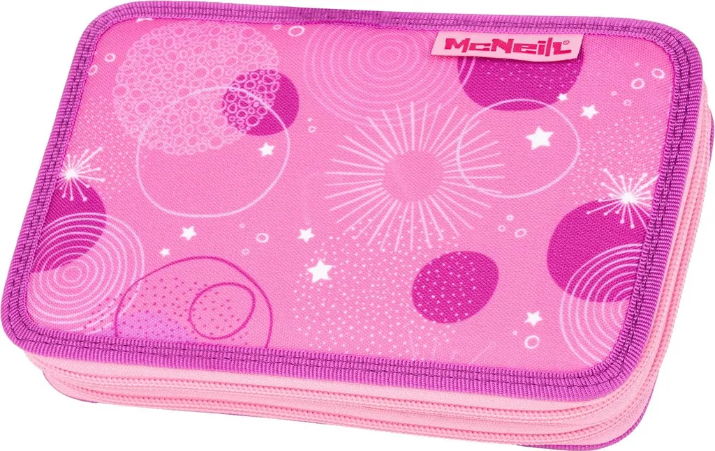 McNeill Pinky Rose Trousse à Crayons avec 3 Compartiments pour l'École - 5