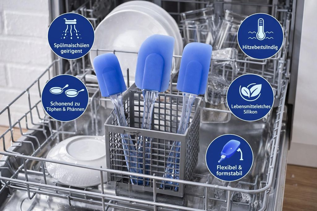 Oxid7 3-teiliges Silikon Teigspachtelset – Flexibler Teigschaber & Küchen-Spatel Set, Hitzebeständig, Spülmaschinengeeignet, Lebensmittelecht,...
