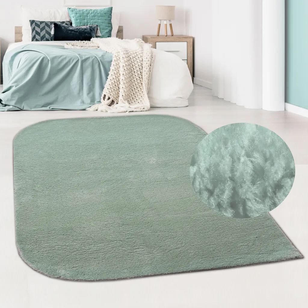 Tapis Design Vert 120x170 cm Lavable - Modèle Contemporain SoftLine