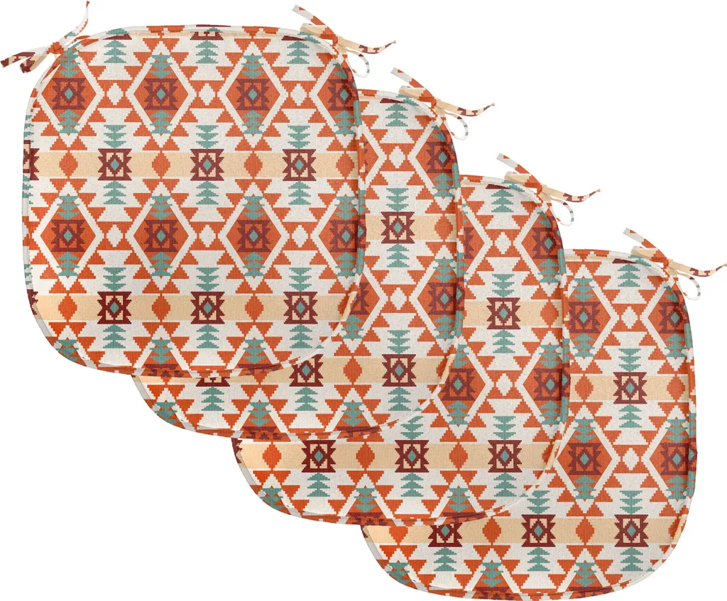 Cuscini Sedie 40x40 ABAKUHAUS: Set 4 Pezzi Motivo Azteco Impermeabile