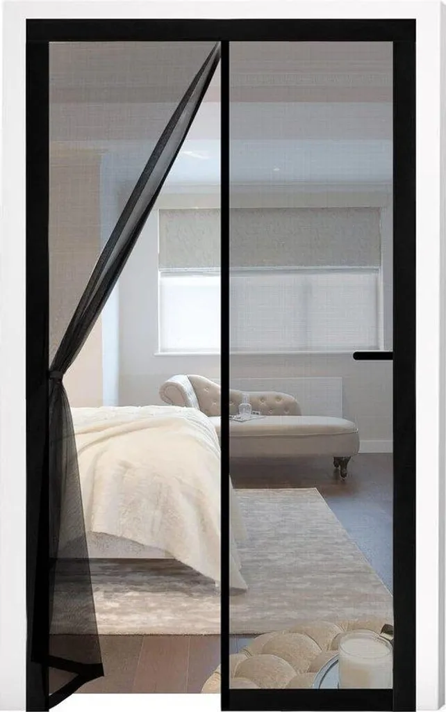 Rideau moustiquaire magnétique pour porte de balcon et terrasse noir