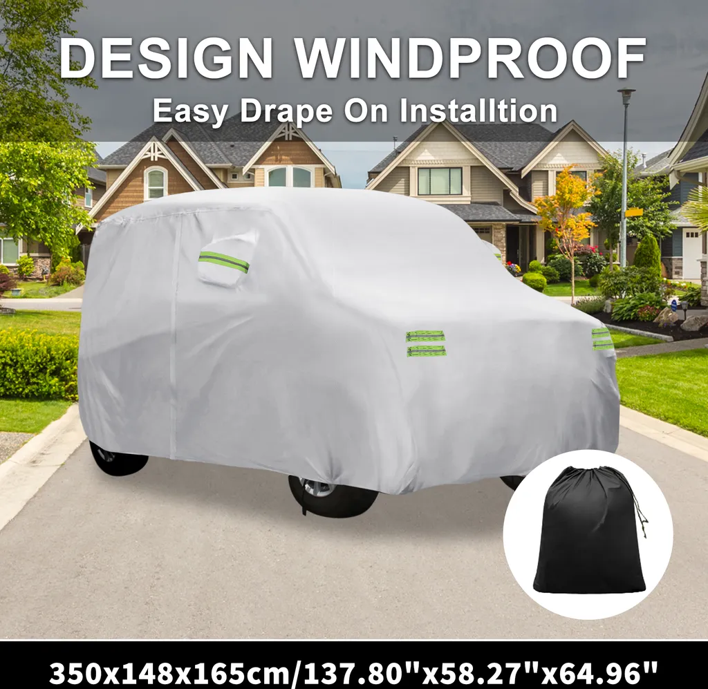 Housse auto imperméable et coupe-vent 350cm pour Honda N-Box argentée