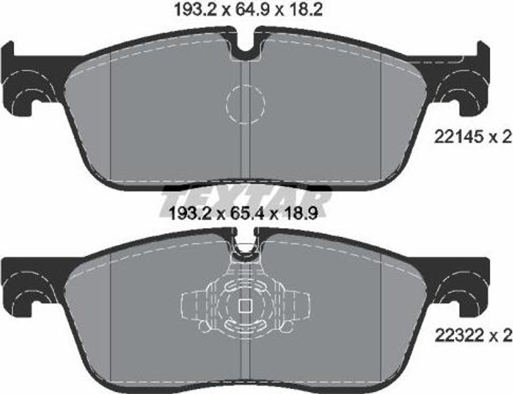 TEXTAR 2214501 Bremsbelagsatz, Scheibenbremse OE GX732K021BA kompatibel mit Velar, XF, XE, F-Pace