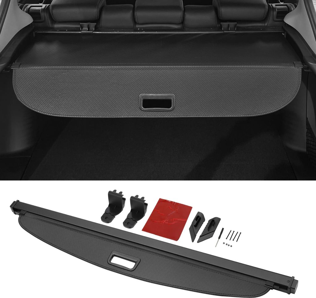 Kofferraum ausziehbare Ladungsabdeckung für Ford Escape 2020-2024 Heckkofferraumablage Gepäcksicherheitsschutzschirm, Leinwand, mit Zubehör, Sch...