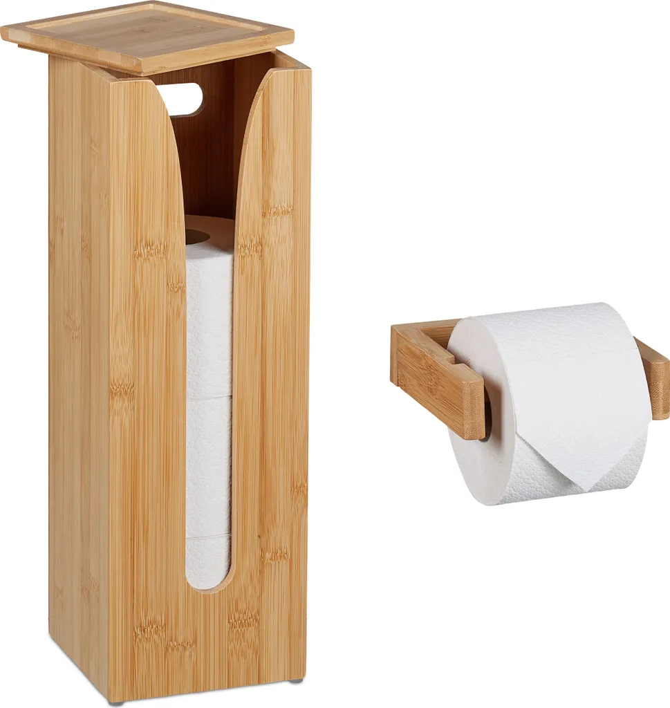 Set 2 Porta Carta Igienica RD48529 Bamboo | Accessori Bagno Salvaspazio