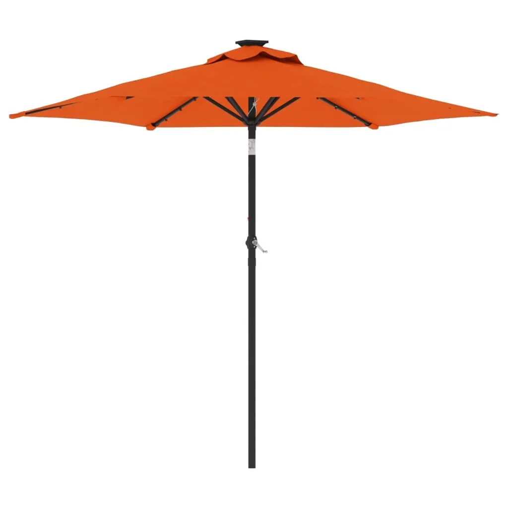 Parasol de Balcon Terracotta 225x225 avec LED pour Soirées et Repas d'Été