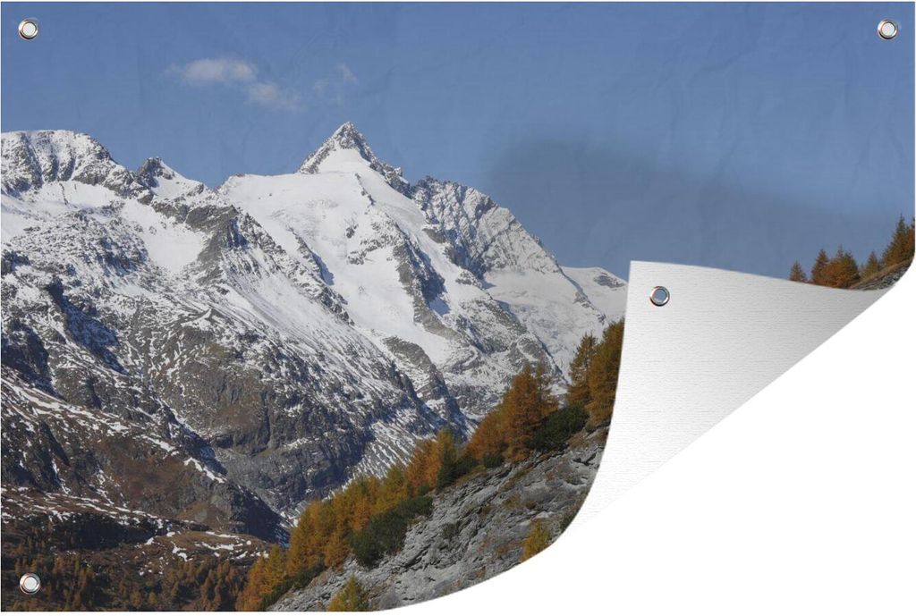 MuchoWow 120x80 cm Outdoor-Poster Gartendeko Sichtschutz Garten Poster für den Garten Großglockner mit Blick von der Großglockner Hochalpenst...