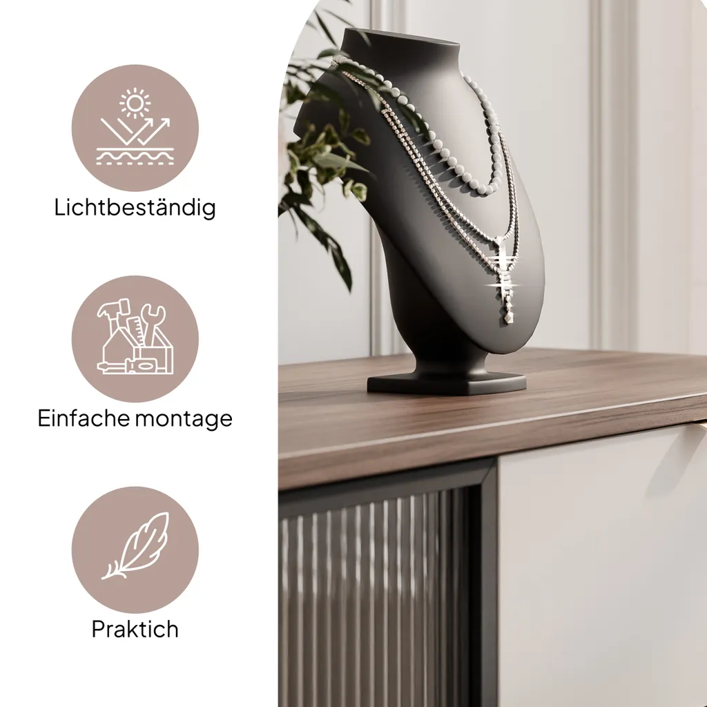 Meuble de rangement 160 cm NAVANI, bahut de salon chic effet strié