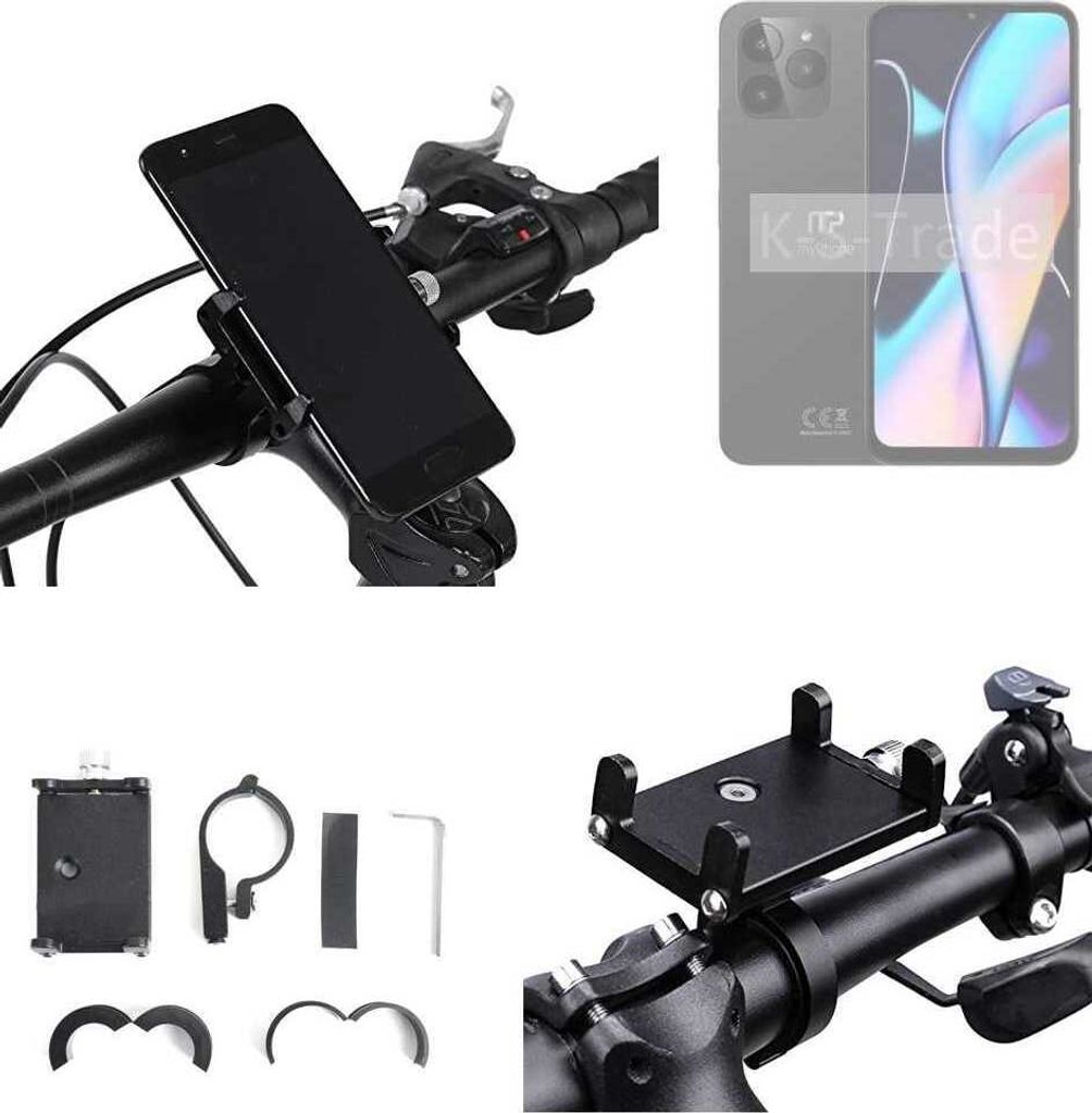 K-S-Trade Handyhalterung für das Fahrrad kompatibel mit MyPhone N23 5G Halter Lenkstange Fahrradhalterung Motorrad Bike Mount Befestigung Smartphone