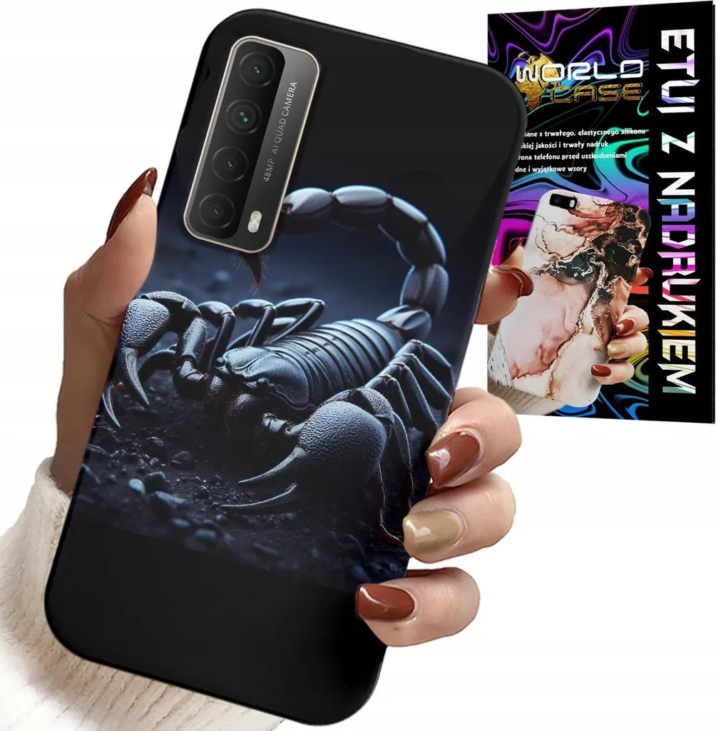 Custodia per Huawei P Smart 2021 + Pellicola Idrogel - Scorpione Nero
