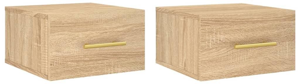 vidaXL Wand-Nachttische 2 Stk. Sonoma-Eiche 35x35x20 cm