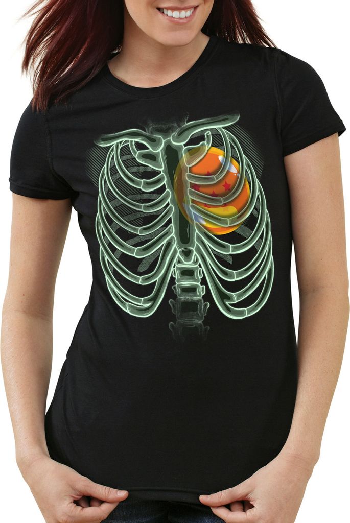 style3 X-Ray Dragon Balls Damen T-Shirt röntgen Z, Größe:2XL