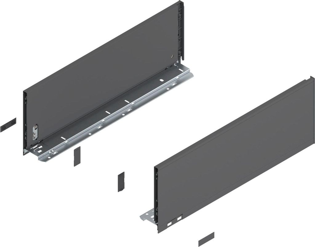 Blum Legrabox pure H C Schubladenschienen Set | 1 Paar, 70kg 450mm | Tip On Vollauszug, carbonschwarz