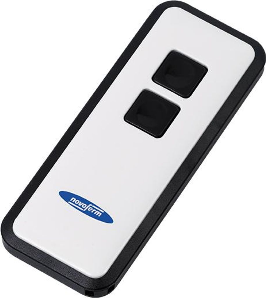 Novoferm Garagentor Handsender Mini-Novotron 522, 2 Kanal Sender, Schwarz/ Weiß