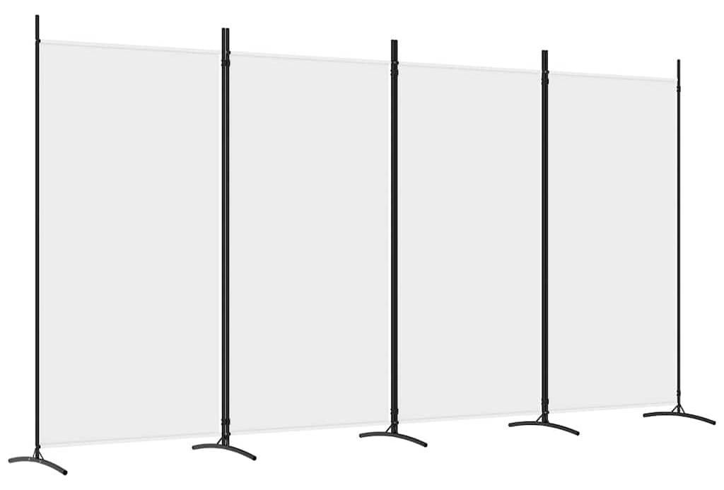 vidaXL 4-tlg. Paravent Weiß 346x180 cm Stoff Produktbild 
