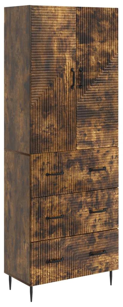 vidaXL Schrankset 2 pcs Geräucherte Eiche 66 x 34,5 x 90 cm